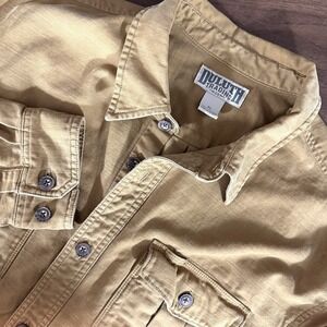 Duluth Trading Co Golden Brown Heavyweight Double Pocket Flap Shirt XL EUC